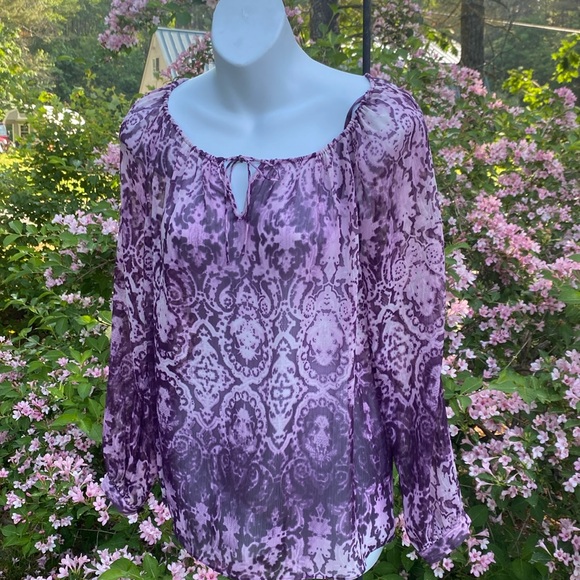 NWT woman’s size 4 purple/white INC Inernational Concepts blouse - Picture 1 of 7